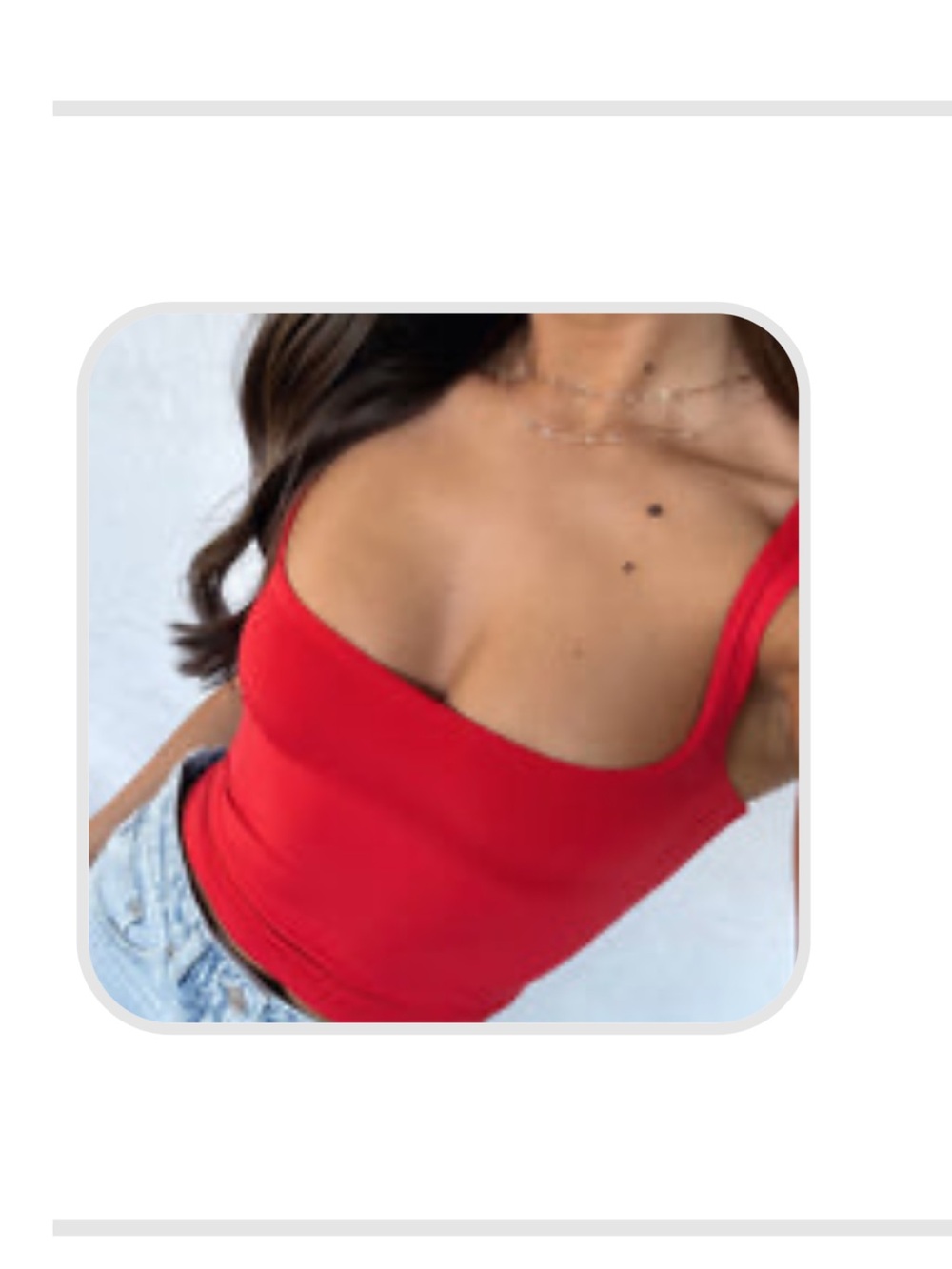 WHITE FOX -Red Fell in love top - Scoop Neck Tank Top